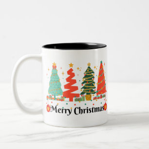 Weihnachtsbaumen frohe Weihnachten Zweifarbige Tasse