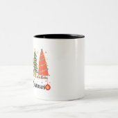 Weihnachtsbaumen frohe Weihnachten Zweifarbige Tasse (Mittel)