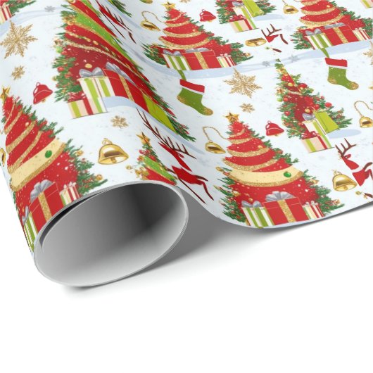 Weihnachtsbaumen Geschenkpapier (Rolleneckpunkt)