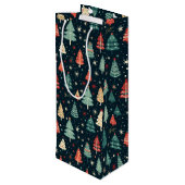 Weihnachtsbaumen Geschenktüte Für Weinflaschen (Rückseite Schrägansicht)