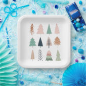 Weihnachtsbaumen Girly Collage Pappteller (Party)