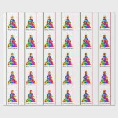Weihnachtsbaumen Glitzer Gemustert Graphic Modern Geschenkpapier (Flach)