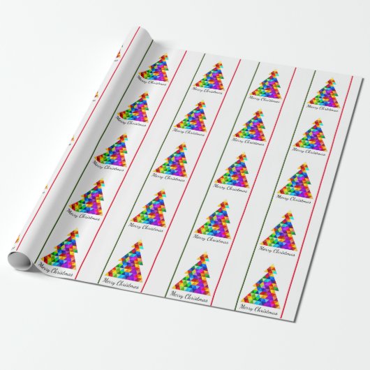 Weihnachtsbaumen Glitzer Gemustert Graphic Modern Geschenkpapier (Ungerollt)