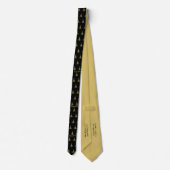 Weihnachtsbaumen Gold auf Black Neck Tie Krawatte (Rückseite)