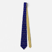 Weihnachtsbaumen Gold auf Blue Neck Tie Krawatte (Vorderseite)