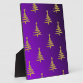 Weihnachtsbaumen Gold auf Lila Fotoplatte (Seite)