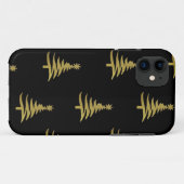 Weihnachtsbaumen Gold auf schwarz Case-Mate iPhone Hülle (Rückseite (Horizontal))