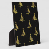 Weihnachtsbaumen Gold auf schwarz Fotoplatte (Seite)