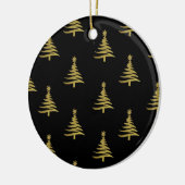Weihnachtsbaumen Gold auf schwarz Keramik Ornament (Links)