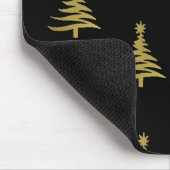 Weihnachtsbaumen Gold auf schwarz Mousepad (Ecke)