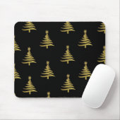 Weihnachtsbaumen Gold auf schwarz Mousepad (Mit Mouse)
