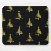 Weihnachtsbaumen Gold auf schwarz Mousepad (Vorne)