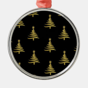 Weihnachtsbaumen Gold auf schwarz Ornament Aus Metall