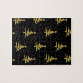 Weihnachtsbaumen Gold auf schwarz Puzzle (Horizontal)