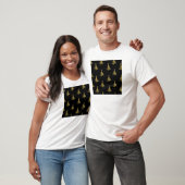 Weihnachtsbaumen Gold auf schwarz T-Shirt (Unisex)