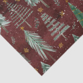 Weihnachtsbaumen Gold Stars Burgund Rustikales Hol Seidenpapier (Detail)