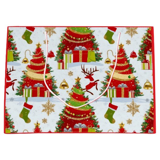 Weihnachtsbaumen Große Geschenktüte (Vorderseite)