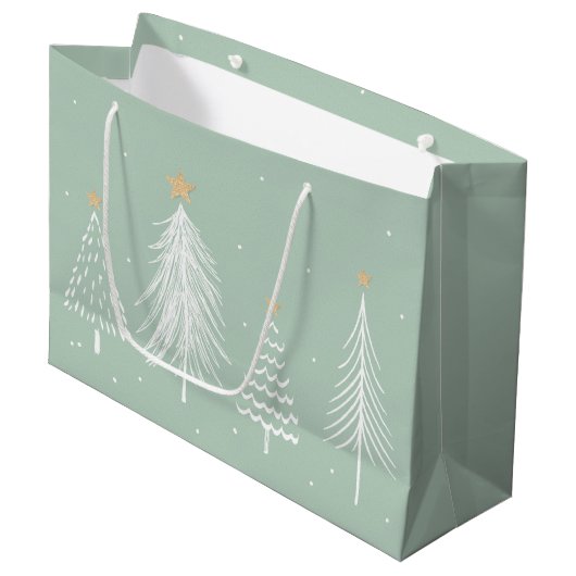 Weihnachtsbaumen große geschenktüte (Vorderseite Schrägansicht)