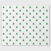 Weihnachtsbaumen Grüne weiße Muster einfach modern Geschenkpapier (Flach)