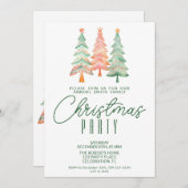 Weihnachtsbaumen Grünes Party Einladung (Vorne/Hinten)