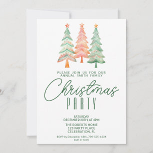 Weihnachtsbaumen Grünes Party Einladung