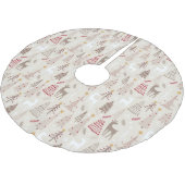 Weihnachtsbaumen Hirsch Modernes, stilvolles Muste Polyester Weihnachtsbaumdecke (Schrägansicht)