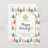 Weihnachtsbaumen Holiday Modern Logo Business Postkarte (Vorne/Hinten)