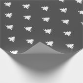 Weihnachtsbaumen Holzkohle grau-weiße minimalistis Geschenkpapier (Ecke)