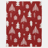 Weihnachtsbaumen in Rot und Weiß Fleecedecke (Vorderseite)
