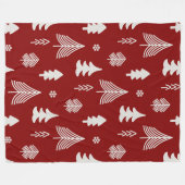 Weihnachtsbaumen in Rot und Weiß Fleecedecke (Vorderseite (Horizontal))