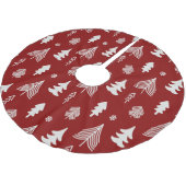 Weihnachtsbaumen in Rot und Weiß Polyester Weihnachtsbaumdecke (Schrägansicht)