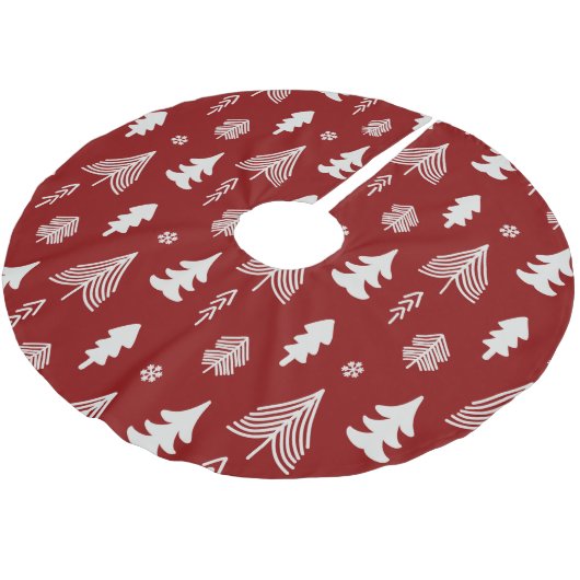 Weihnachtsbaumen in Rot und Weiß Polyester Weihnachtsbaumdecke (Schrägansicht)