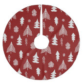 Weihnachtsbaumen in Rot und Weiß Polyester Weihnachtsbaumdecke (Vorderseite)