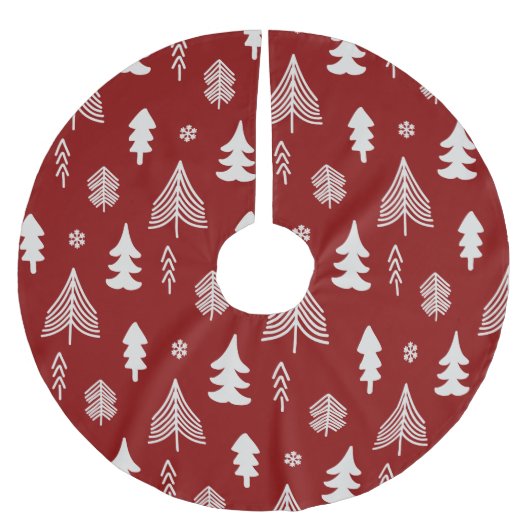 Weihnachtsbaumen in Rot und Weiß Polyester Weihnachtsbaumdecke (Vorderseite)