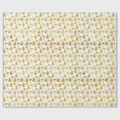 Weihnachtsbaumen in Weiß und Gold Glitzer Weihnach Geschenkpapier (Flach)