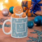Weihnachtsbaumen mit Monogramm und Name Kaffeetasse