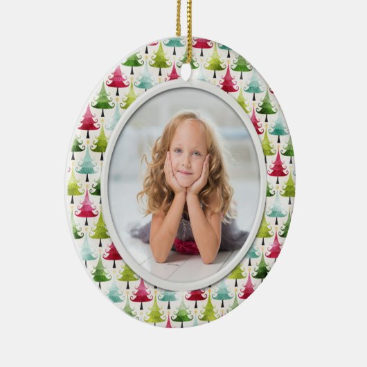 Weihnachtsbaumen Multicolor Foto Keramikornament (Rechts)