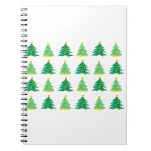 Weihnachtsbaumen Muster Aquarelldekoration Notizblock