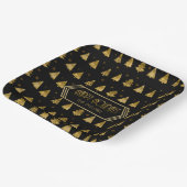 Weihnachtsbaumen Muster Gold ID863 Pappteller (Gewinkelt)