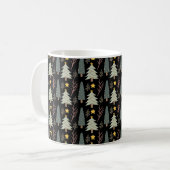 Weihnachtsbaumen Muster Winter Evergreen Moderne Kaffeetasse (Vorderseite Links)