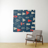 Weihnachtsbaumen, nahtloses Wintermuster. Wandteppich (Beispiel (Horizontal))