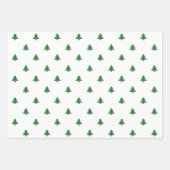 Weihnachtsbaumen niedliches Schwarz-Weiß-Muster Geschenkpapier Set (Vorderseite)