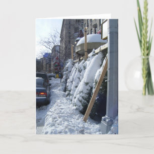 Weihnachtsbaumen NYC New York Snow Tree Xmas Foto Feiertagskarte