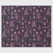 Weihnachtsbaumen Ornamente Schwarzes Weihnachtsfes Geschenkpapier (Flach)