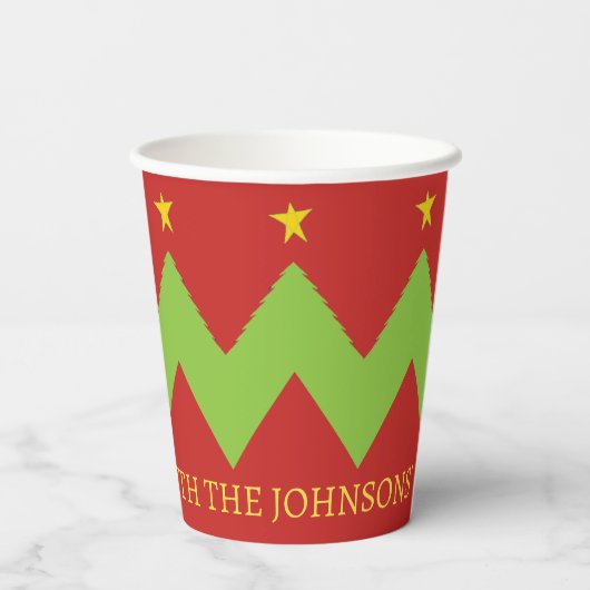 Weihnachtsbaumen Pappbecher (Rückseite)