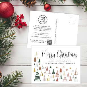 Weihnachtsbaumen QR-Logo für Unternehmen Feiertagspostkarte