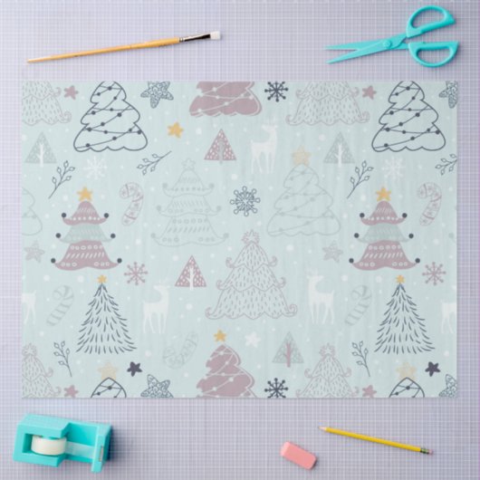 Weihnachtsbaumen Rentier Candy Canes Weihnachten Seidenpapier (Basteln)