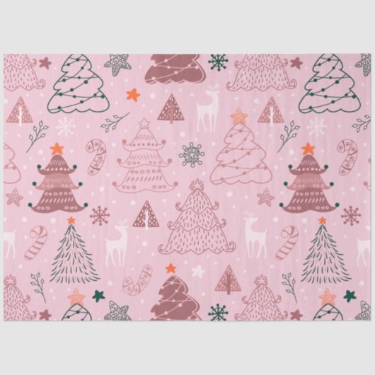 Weihnachtsbaumen Rentier Candy Canes Weihnachten Seidenpapier (Vorderseite)