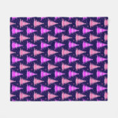 Weihnachtsbaumen Rosa blaues Muster Design Fleecedecke (Vorderseite (Horizontal))