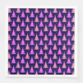 Weihnachtsbaumen Rosa blaues Muster Design Serviette (Vorderseite)